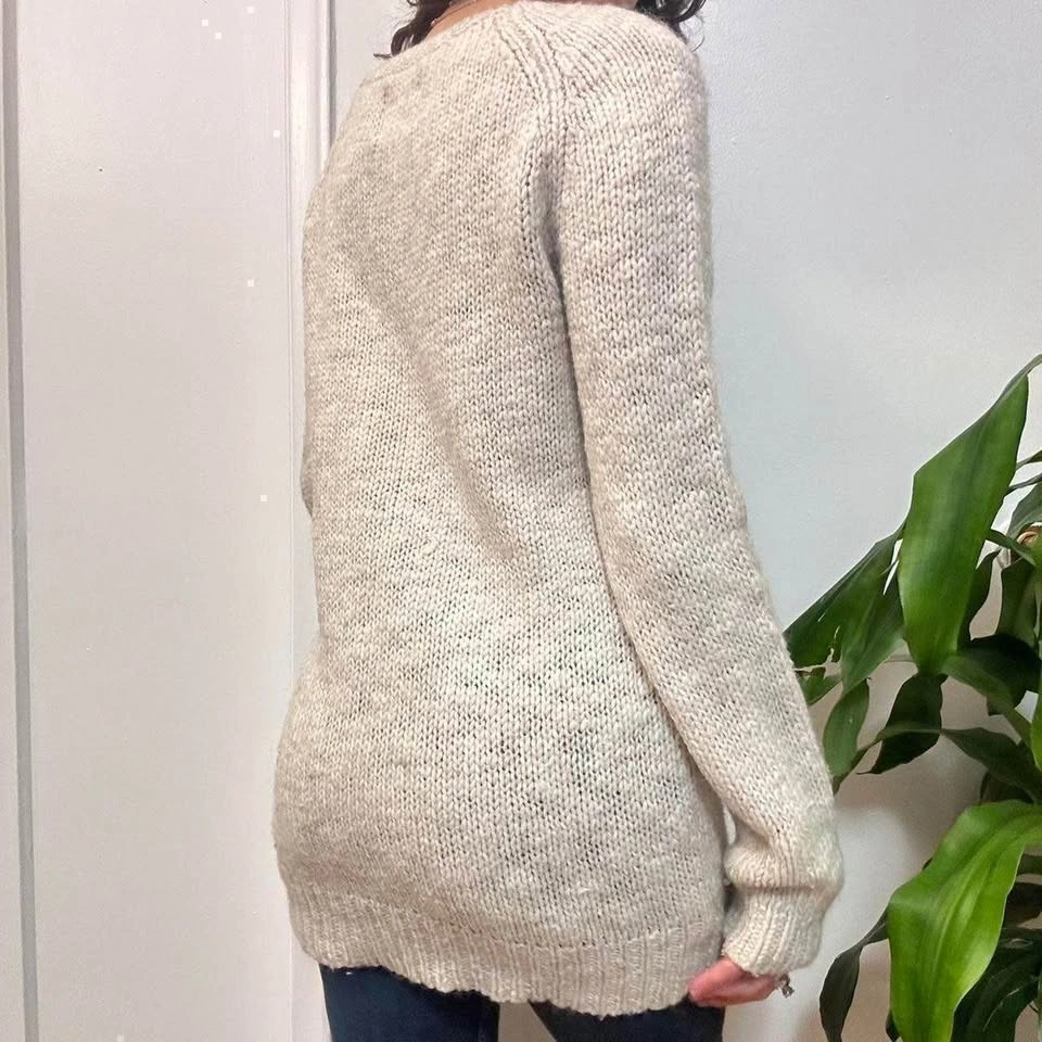 American Eagle Wool Knit Sweater - Cream | Size Medium - photo 4