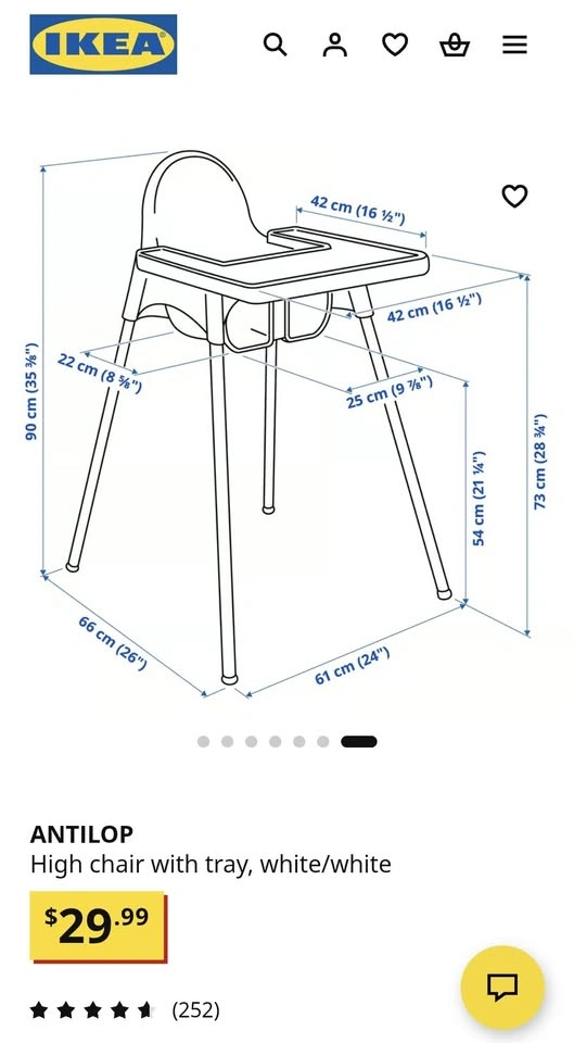 Ikea High chair with tray and cushion - photo 2