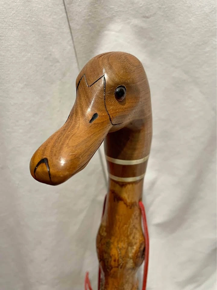 Noble Needham Carved Duck Head Hiking Staff