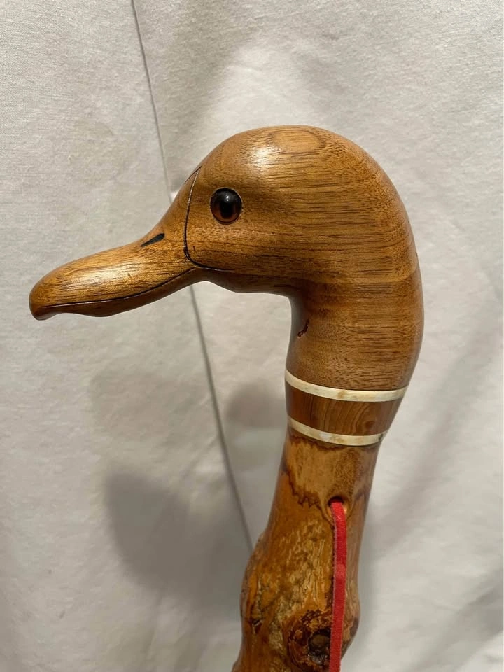 Noble Needham Carved Duck Head Hiking Staff - photo 2