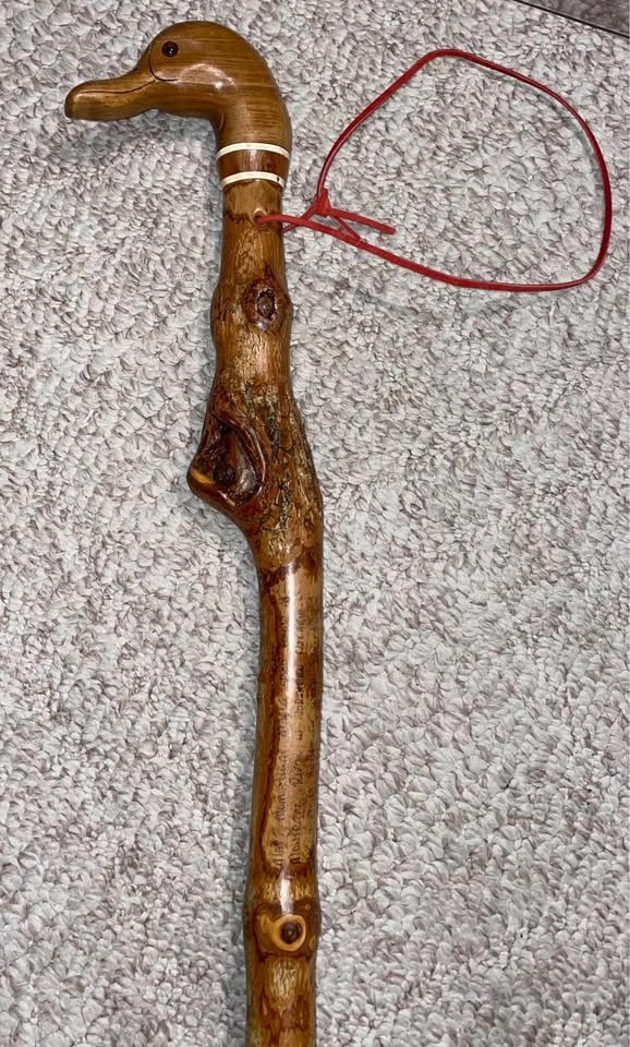 Noble Needham Carved Duck Head Hiking Staff - photo 4