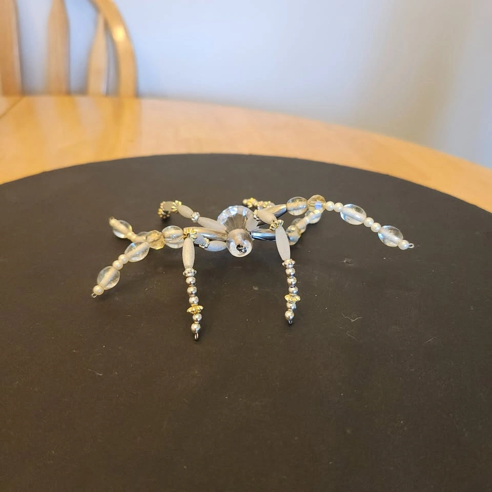 🌱 Clarissa Silver & Gold Hand Beaded Spider Decor - photo 2