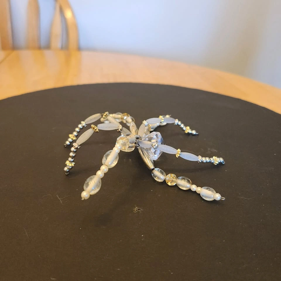 🌱 Clarissa Silver & Gold Hand Beaded Spider Decor - photo 3