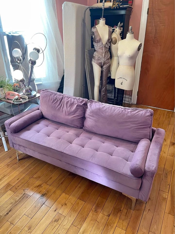 Purple Velvet Couch