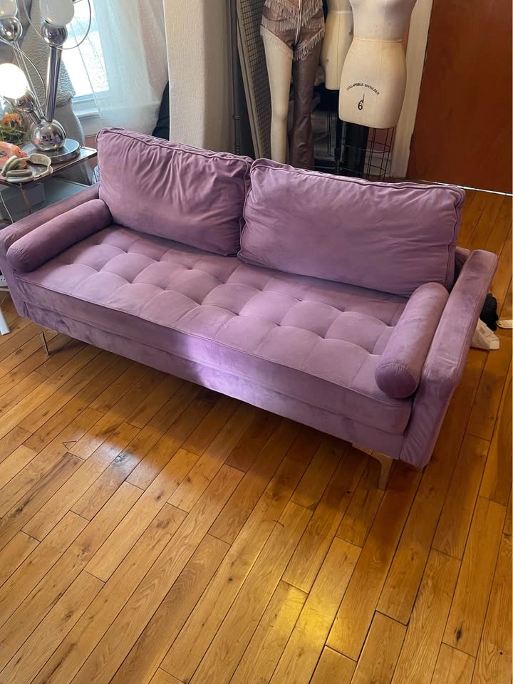 Purple Velvet Couch - photo 2