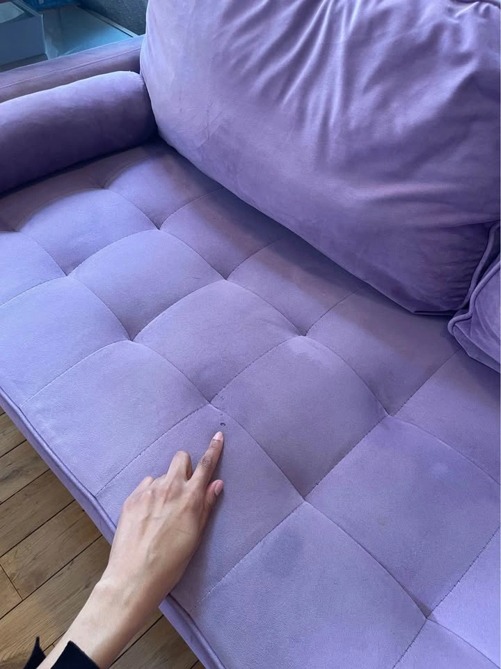 Purple Velvet Couch - photo 3