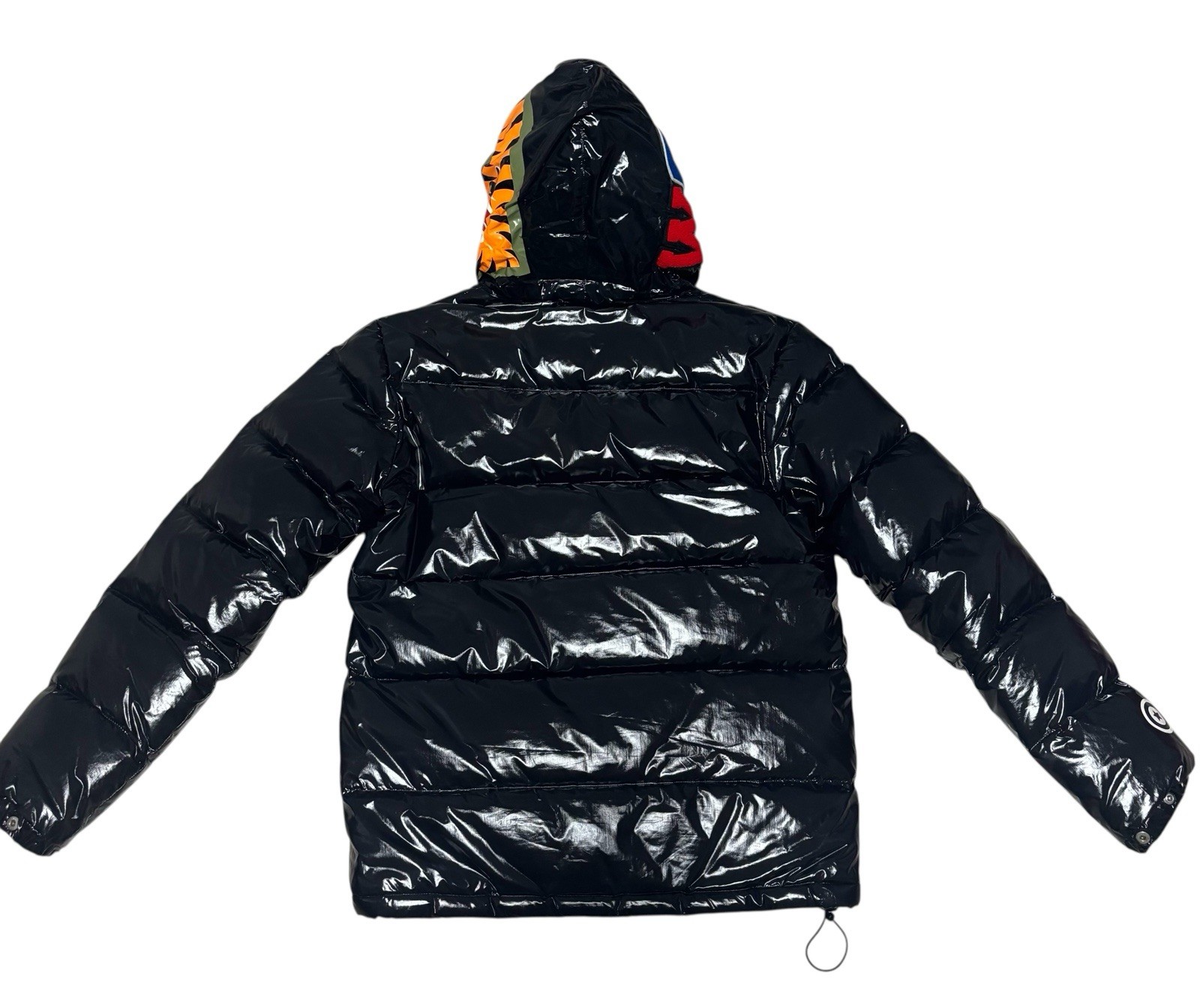 BAPE Shark Full Zip Shiny Puffer Jacket Black Men's S - photo 2