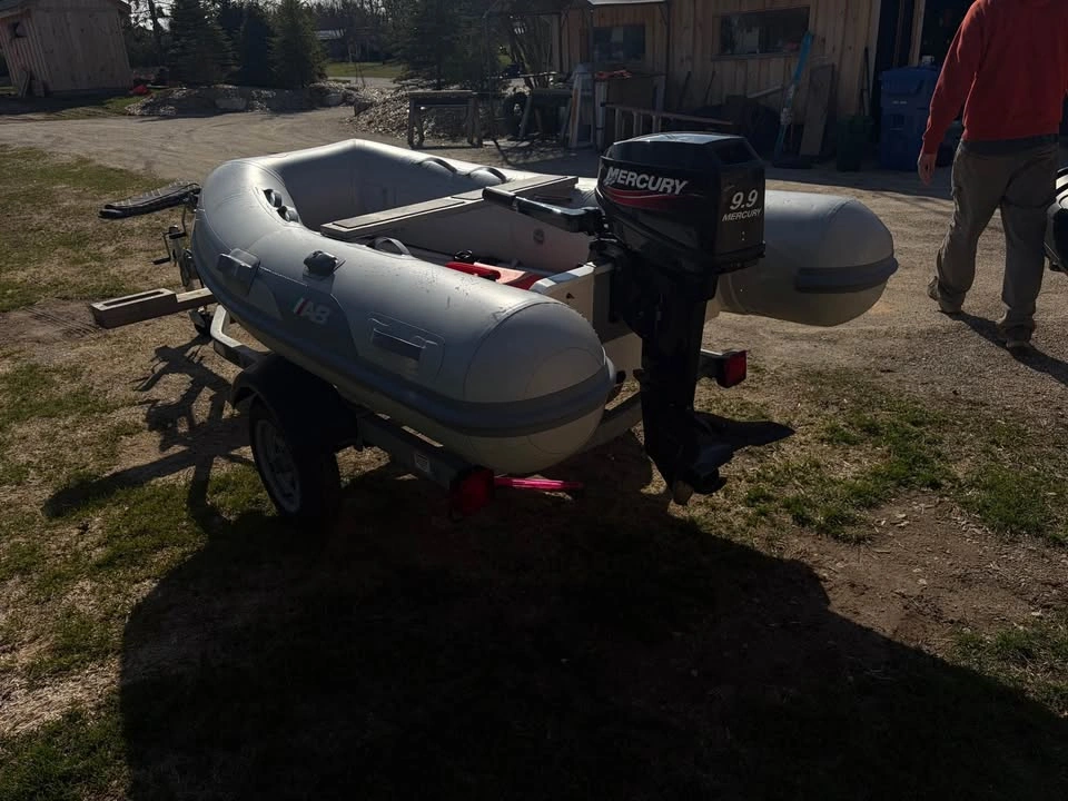 AB Inflatable Boat/Mercury 9.9 Engine/Trailer - photo 5