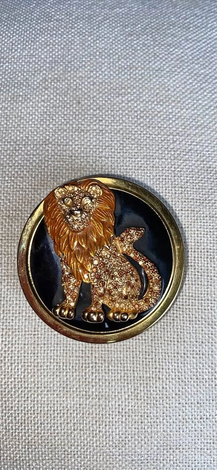 SWAROVSKI Enamel & Crystal Rhinestone Lion