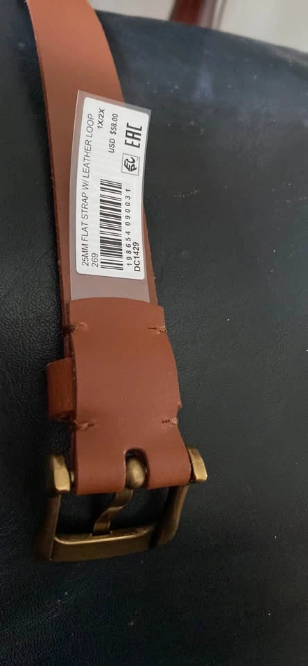 Frye Women's Leather Belt 1x-2x Brown Cognac Brass Buckle - photo 2