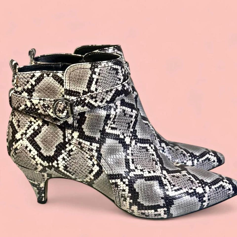 8.5 Snakeskin Ankle Boot Heels