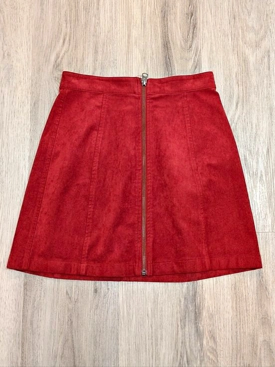 Aritzia Wilfred Free Suede Mini Skirt - Red - Size 4