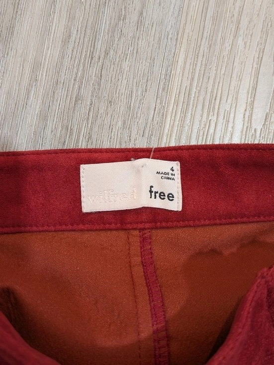 Aritzia Wilfred Free Suede Mini Skirt - Red - Size 4 - photo 5