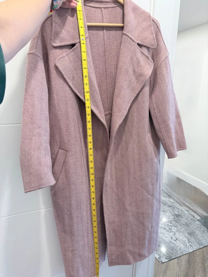 100% Wool Herringbone Coat - Pink - photo 2