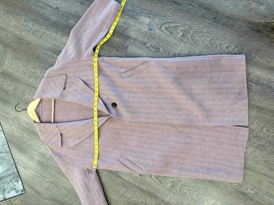 100% Wool Herringbone Coat - Pink - photo 3