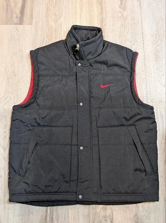 Vintage 90s Nike Black Sleeveless Puffer Vest - Size M