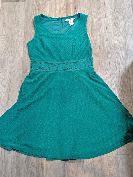 American Rag Cie Green Textured Fit & Flare Dress – Size L