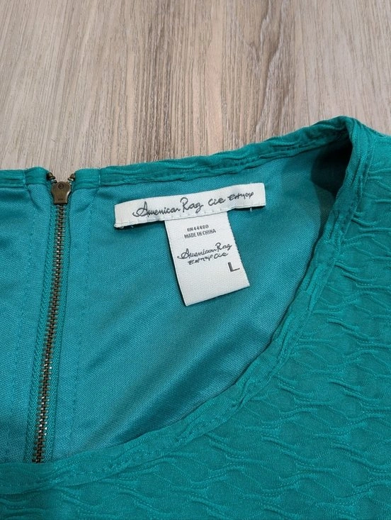 American Rag Cie Green Textured Fit & Flare Dress – Size L - photo 3