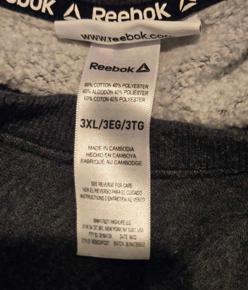 Reebok Crewneck Sweatshirt 3XL Charcoal Grey - photo 3