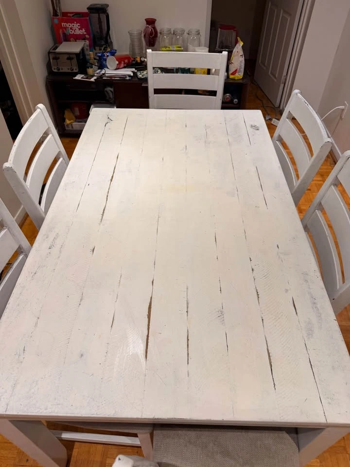 White dining table set with 6 chairs - photo 3