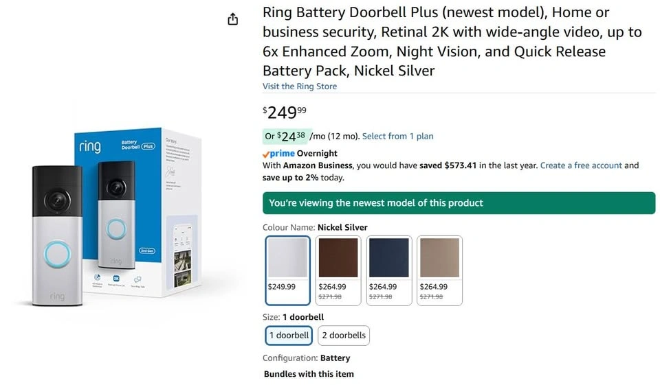 Ring Battery Doorbell Plus - Newest Model - photo 2