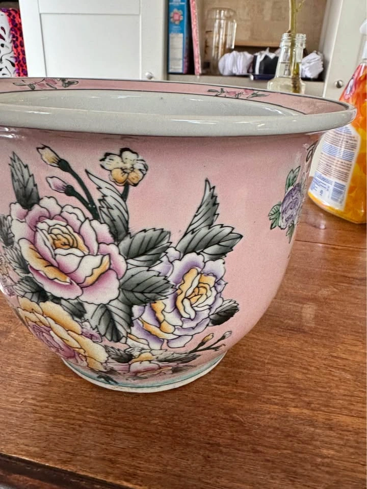 BEAUTIFUL HAND PAINTED VINTAGE Chinese Planter - photo 2