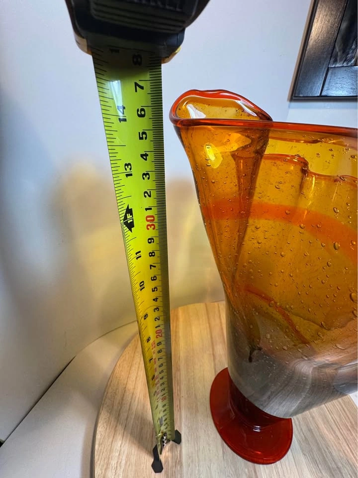 Mid-Century Murano Style Art Glass Vase - Bullicante Citrus Deco - photo 3
