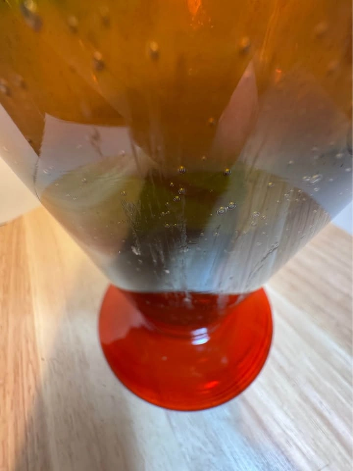 Mid-Century Murano Style Art Glass Vase - Bullicante Citrus Deco - photo 5