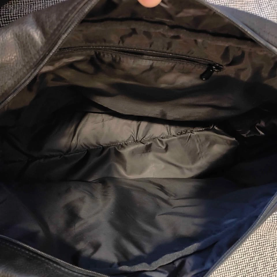 Vintage Colombian Black Leather Travel Bag / Large Carry-On Duff - photo 4