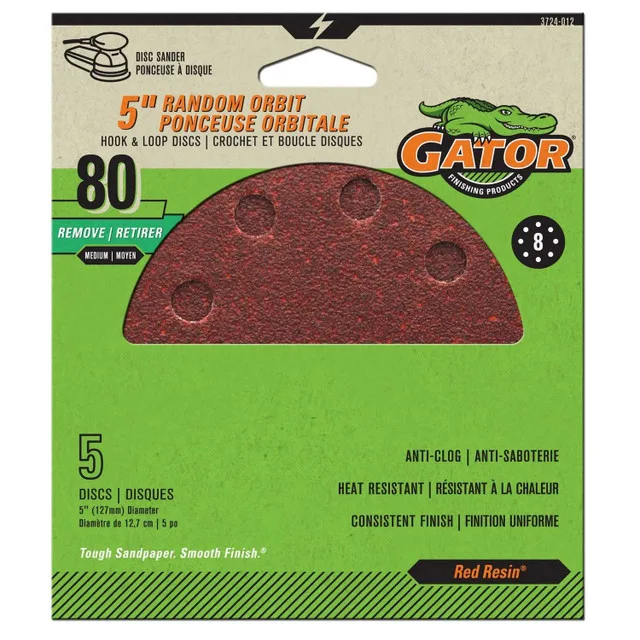 Gator 5-Inch Sanding Disc 80 Grit, 5 Pack thumbnail