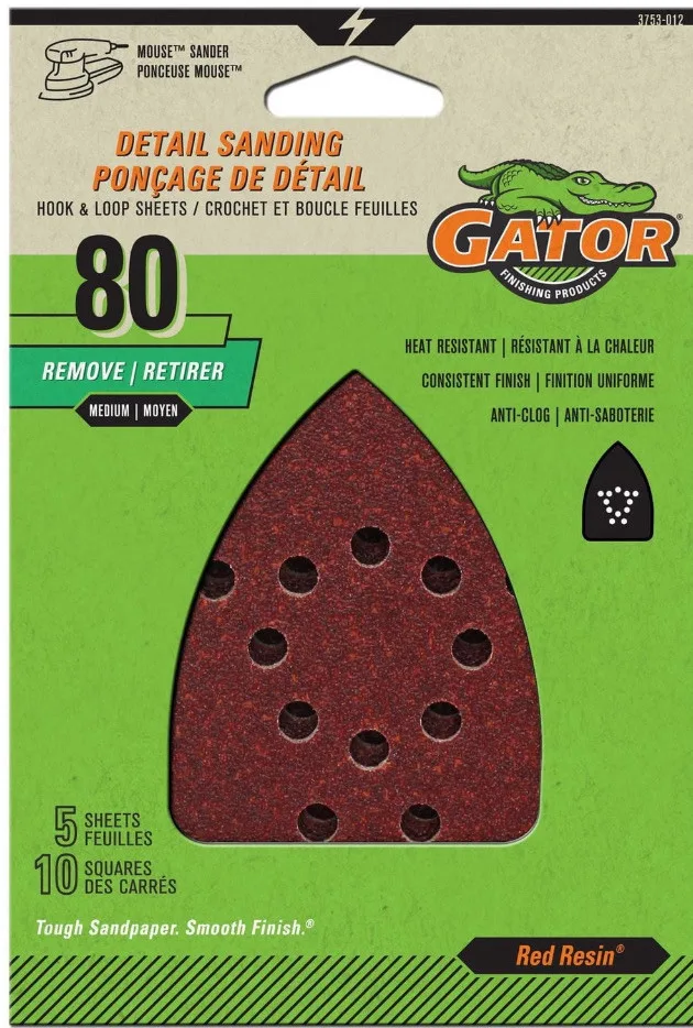Gator Hook and Loop Detail Mouse Sanding Sheet, 5 P thumbnail