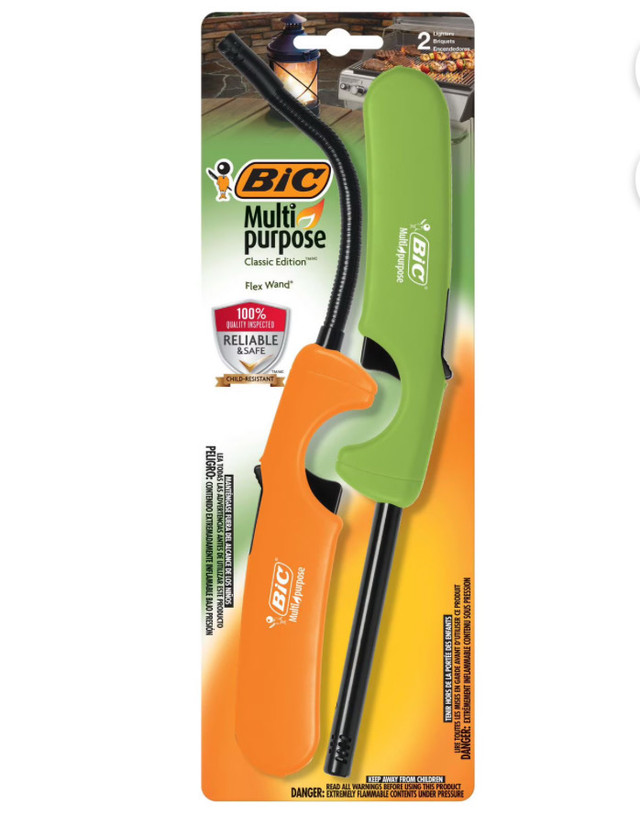 BIC Multi-Purpose Flex Wand BBQ Lighters, 2-pk