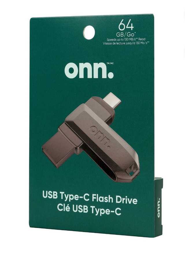 Onn. 64GB USB-C Flash Drive