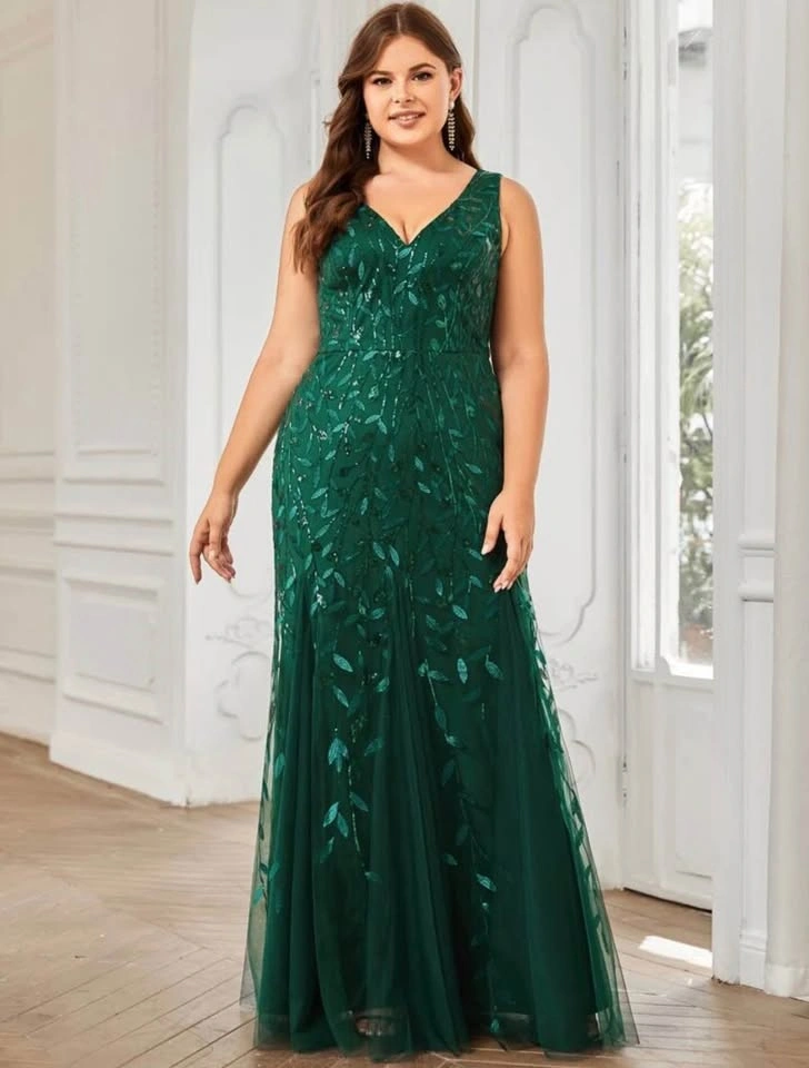 VIVIMA Dark Green Sequin Formal Dress XL - photo 2