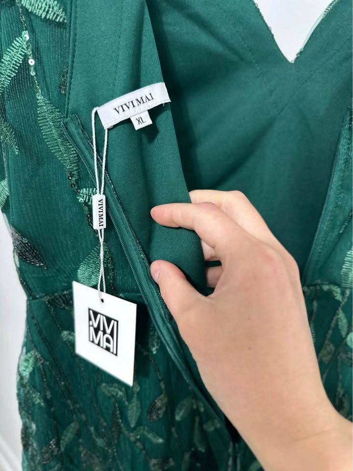 VIVIMA Dark Green Sequin Formal Dress XL - photo 5