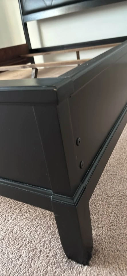 Queen Bed Frame - Modern Black Tufted Headboard - photo 2