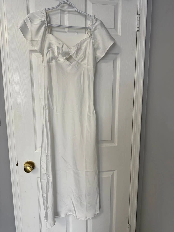 Brand new white satin dress