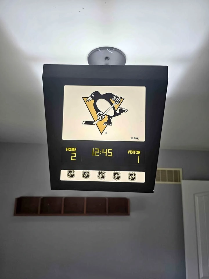 Pittsburgh Penguins Scoreboard Ceiling Light