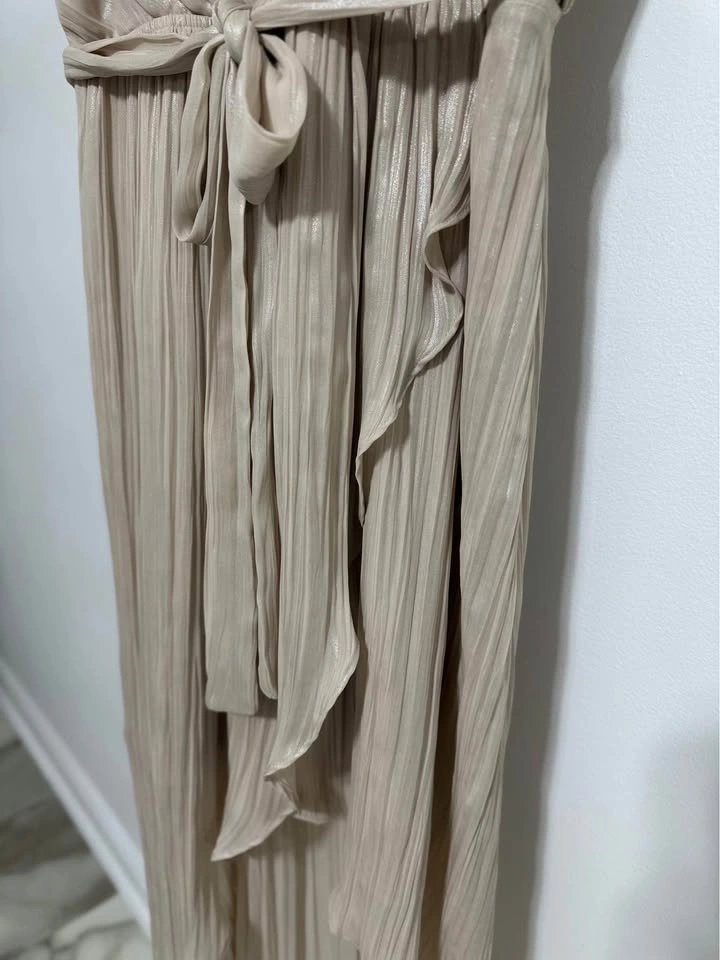 EXPRESS Pleated Metallic High-Low Dress - photo 4