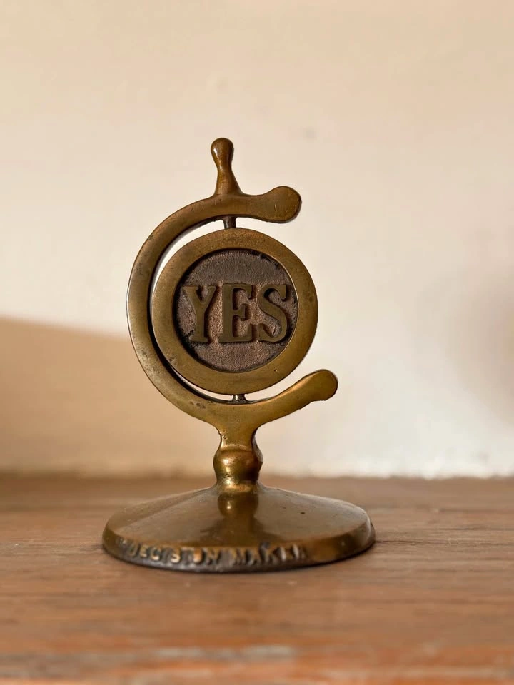 Vintage Brass Executive Decision Maker Yes/No Spinner