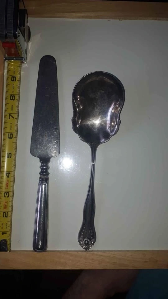 Birks Silver Plated Cake Knife, Serving Spoon, Salt Service - photo 2
