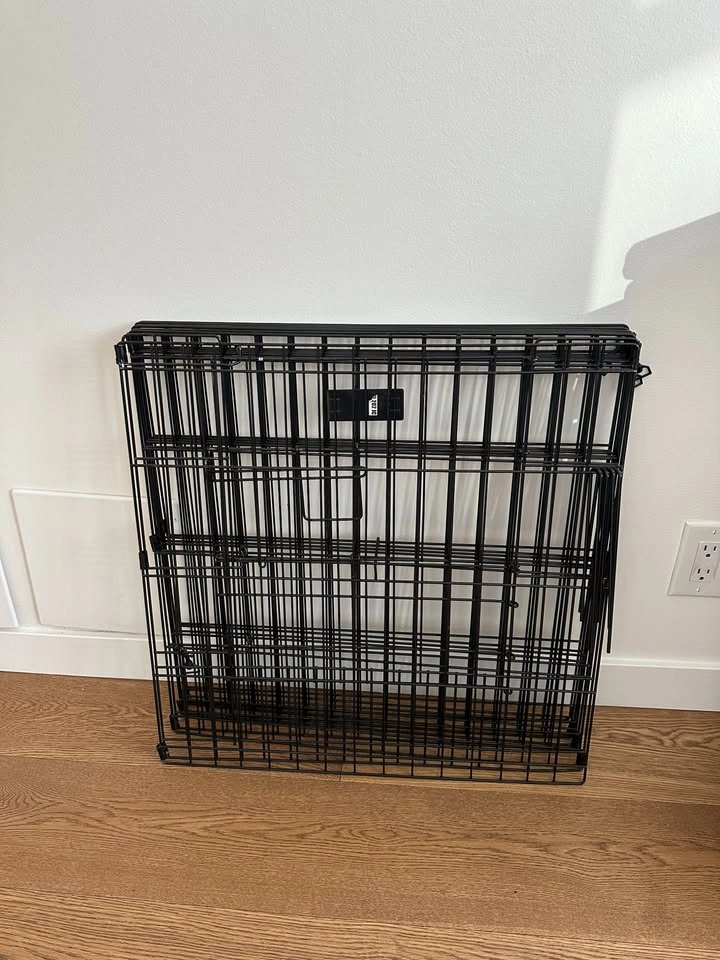 Foldable Metal Pet Playpen/ Fence with Door – Black, 24” High - photo 2