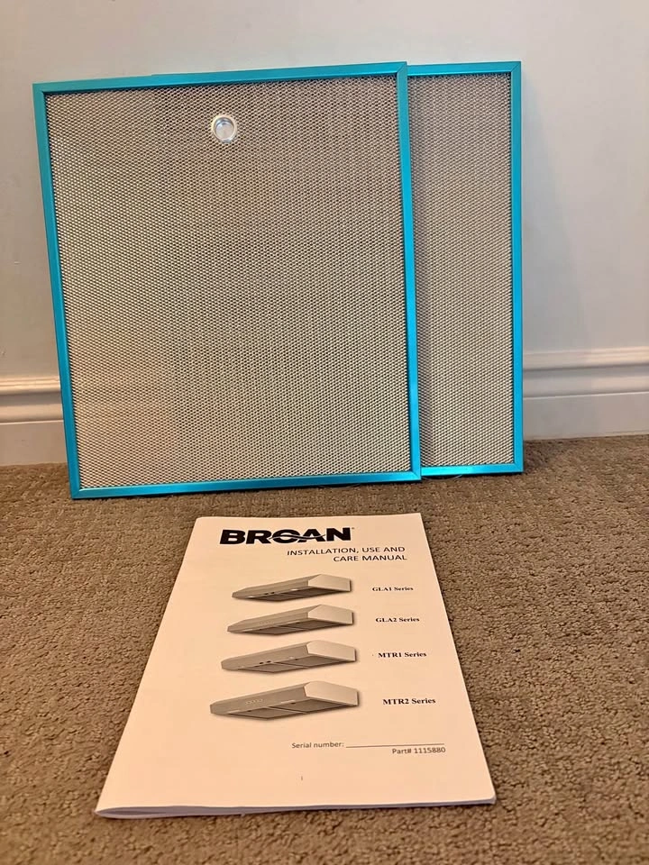 New aluminum filters for Broan Nutone range hood