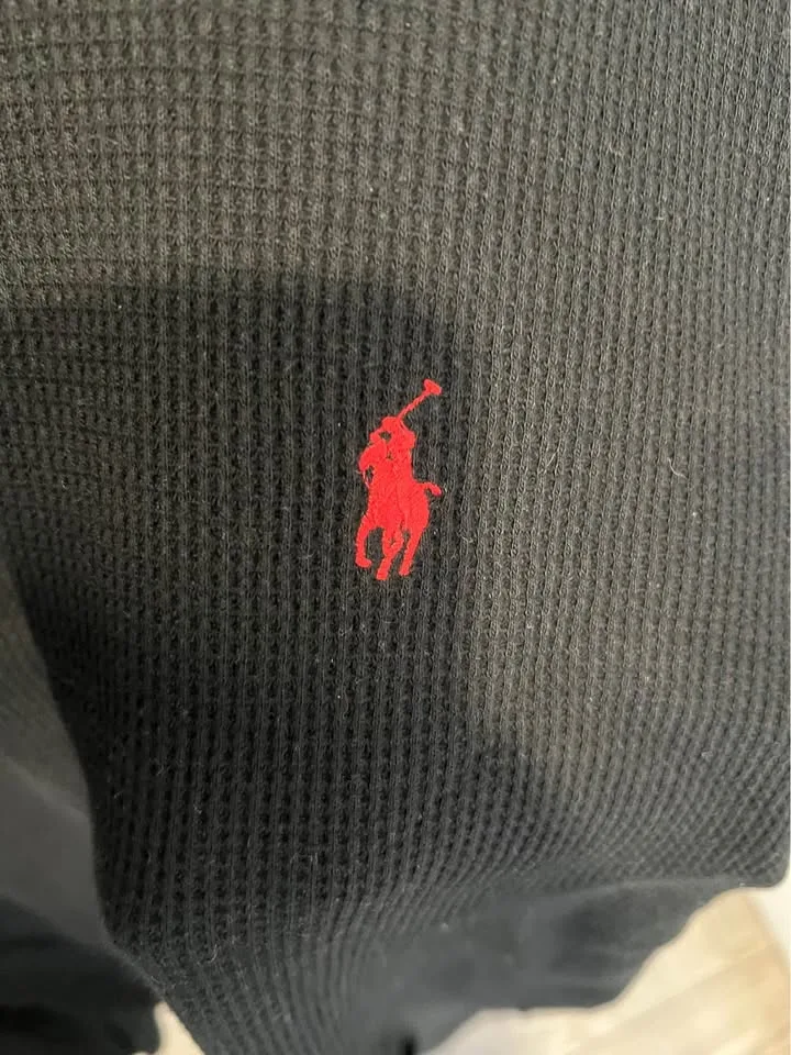 Vintage Ralph Lauren Polo Thermal Hoodie - Large image indicator(2)