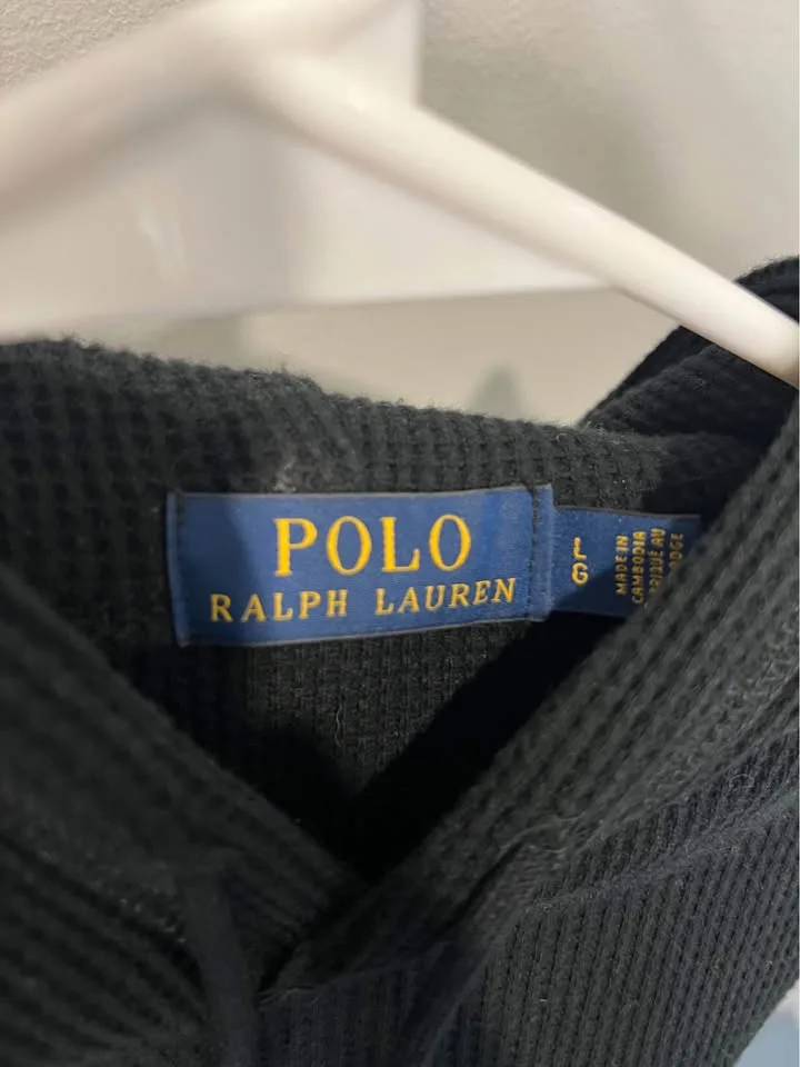 Vintage Ralph Lauren Polo Thermal Hoodie - Large image indicator(3)