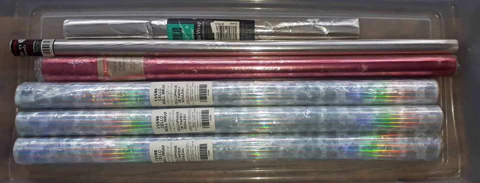 6 rolls Cello and metallic wrap