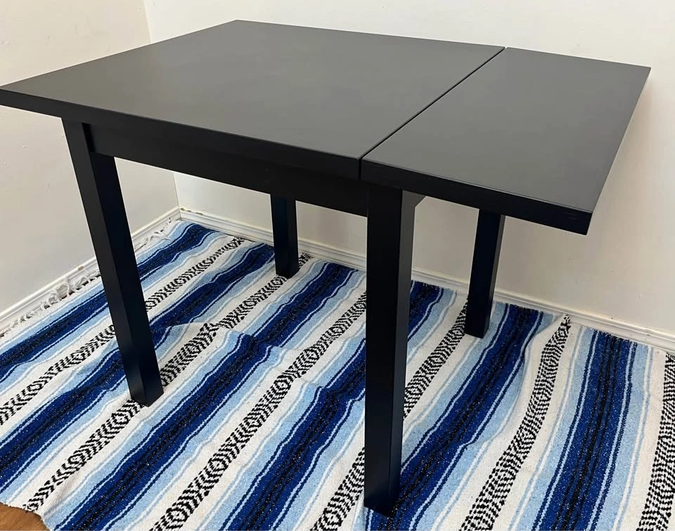 IKEA NORDVIKEN Black Drop-Leaf Dining Table – Excellent Conditio - photo 2