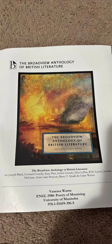 The Broadview Anthology of British Literature book (u of m)