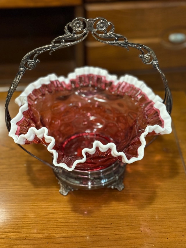 Vintage Cranberry Glass Bowl - photo 2
