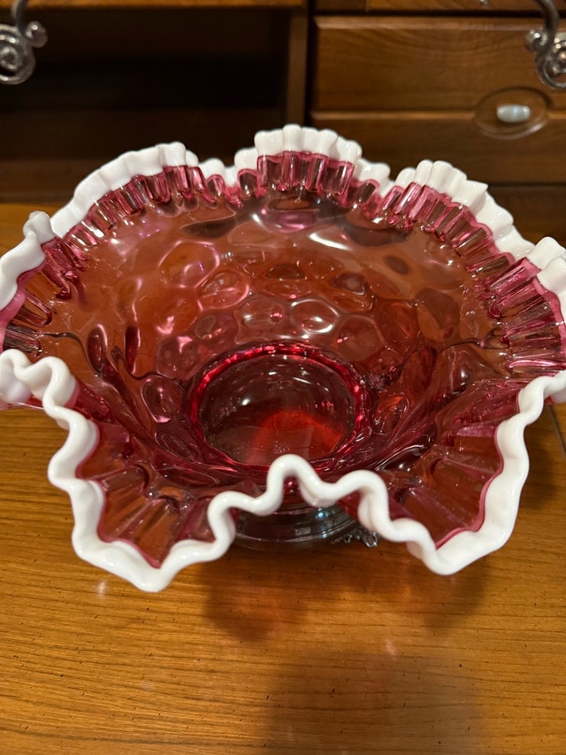 Vintage Cranberry Glass Bowl - photo 3